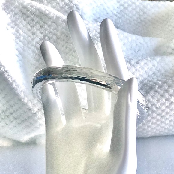 SILPADA Sterling Silver Hammered Oval Bangle Bracelet B31117 - Picture 11 of 17
